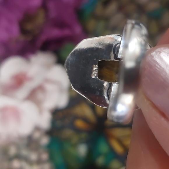 Tiger's Eye 925 Silver Gemstone Ring - Size 8 - Picture 6 of 8